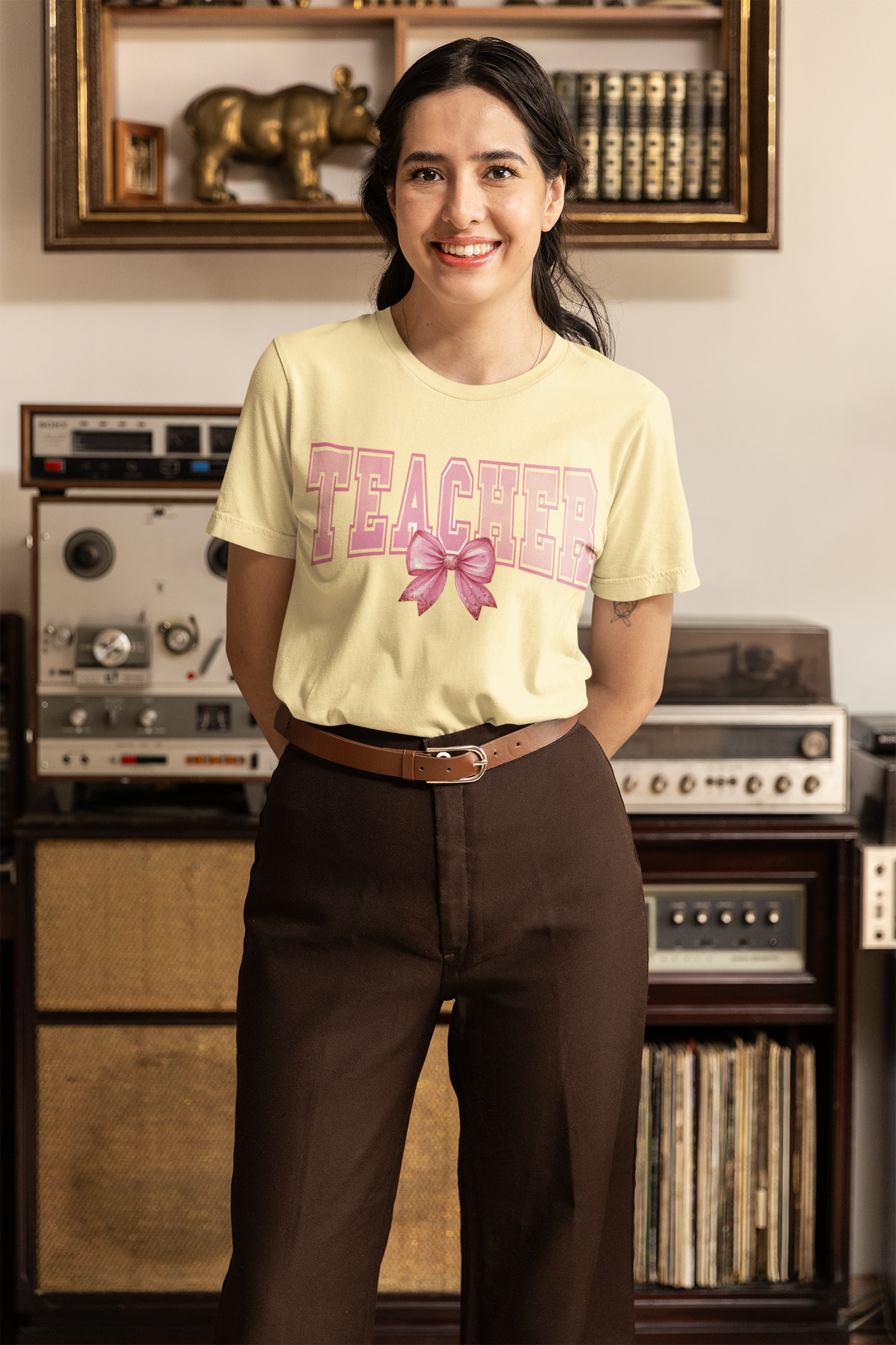 Teacher Bow Tee Shirt