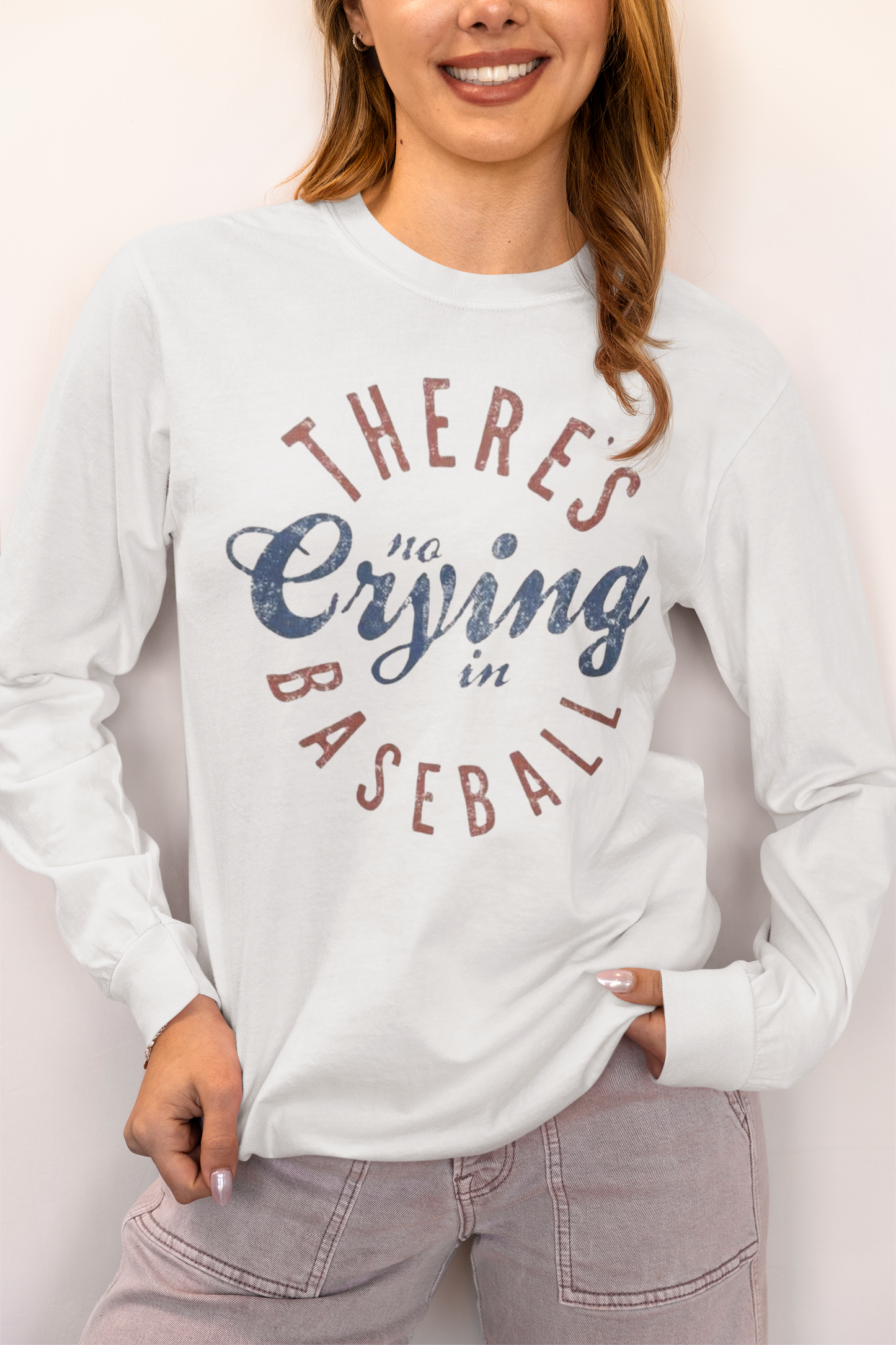 Vintage - There's No Crying in Baseball Long Sleeve
