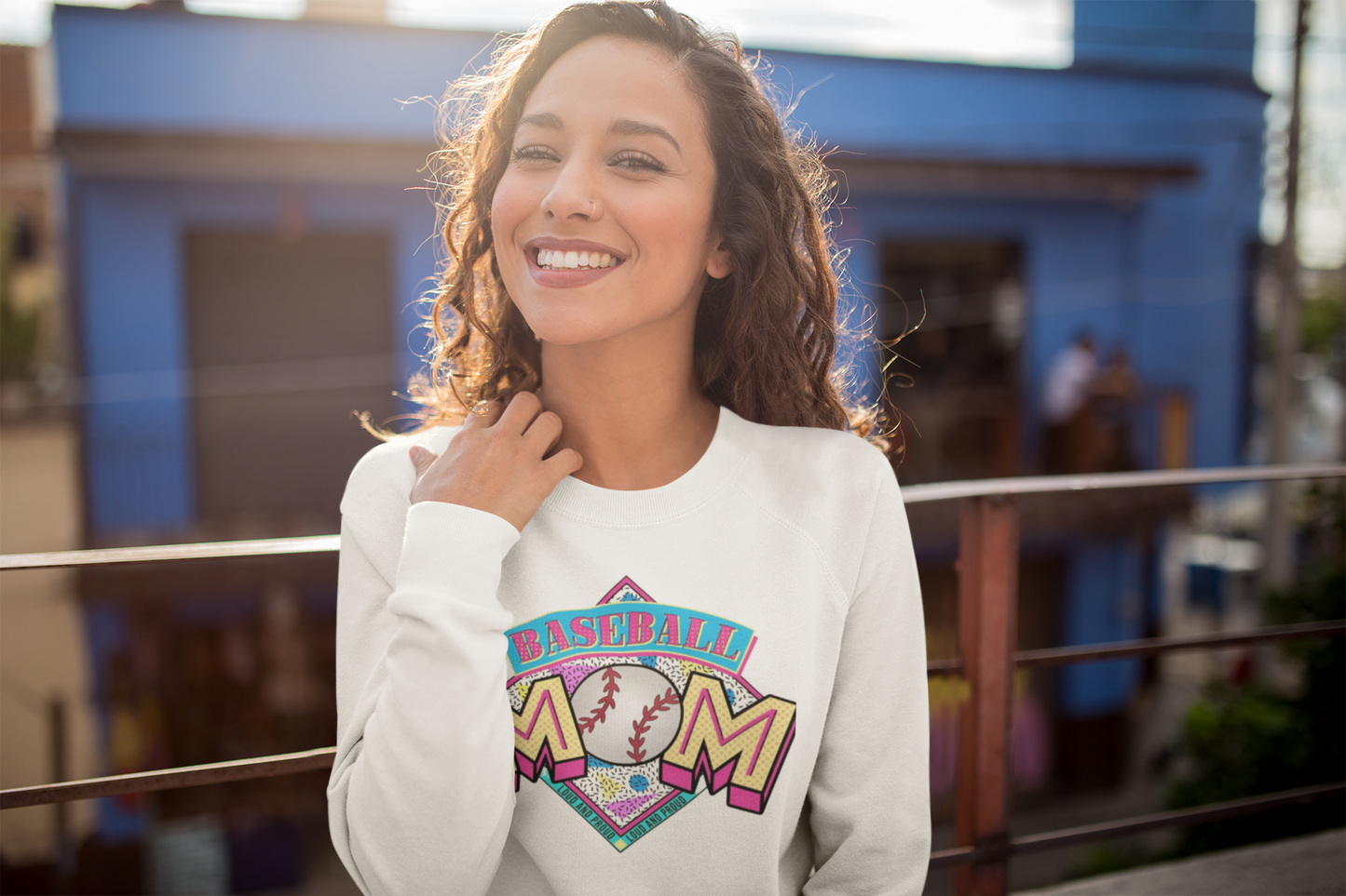 Vintage Baseball Mom Crewneck Sweatshirt
