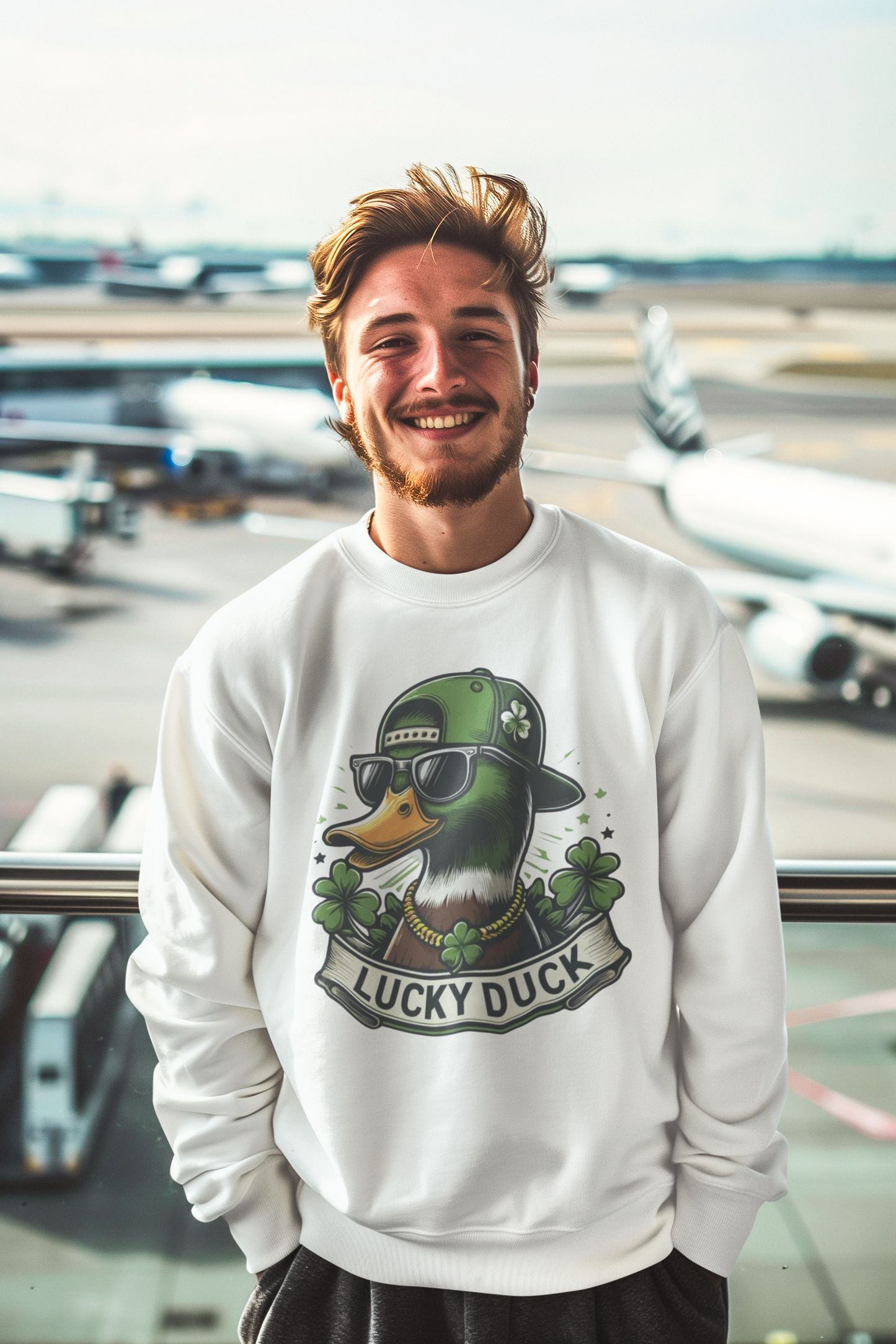 Lucky Duck Crewneck Sweatshirt - St. Patrick's Day
