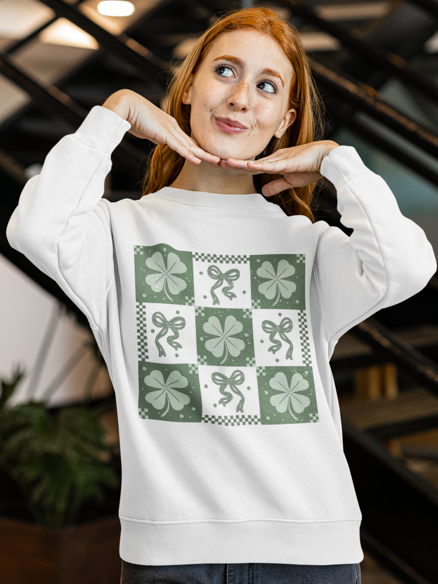 St. Patrick's Day Bows & Clovers Sweatshirt Crewneck