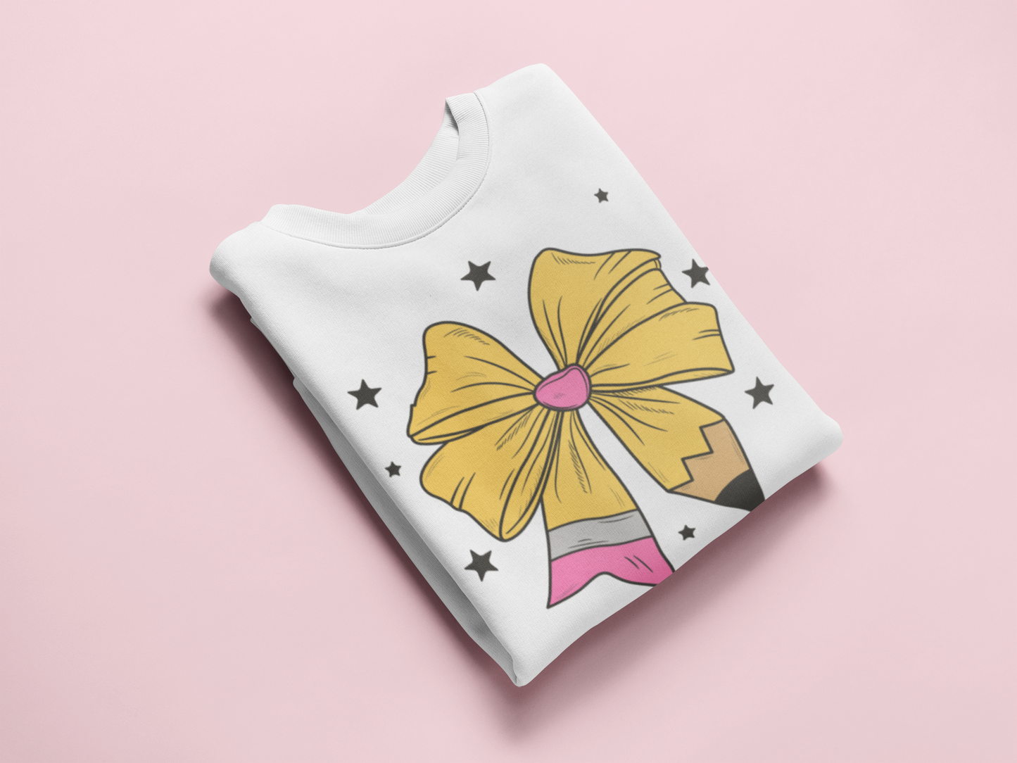 Pencil Bow Crewneck Sweatshirt