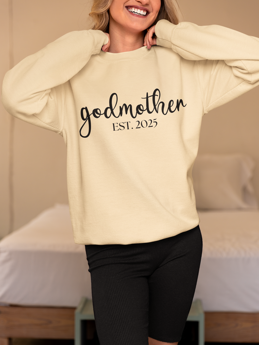 Godmother EST. 2025 Crewneck Sweatshirt