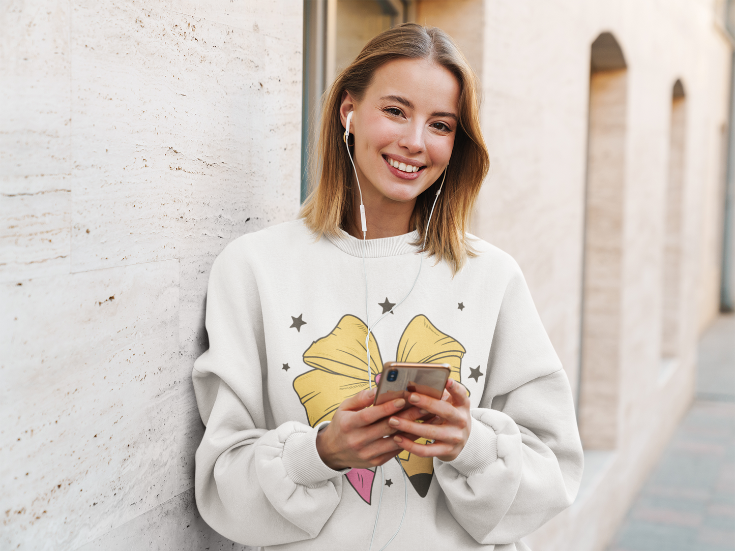 Pencil Bow Crewneck Sweatshirt